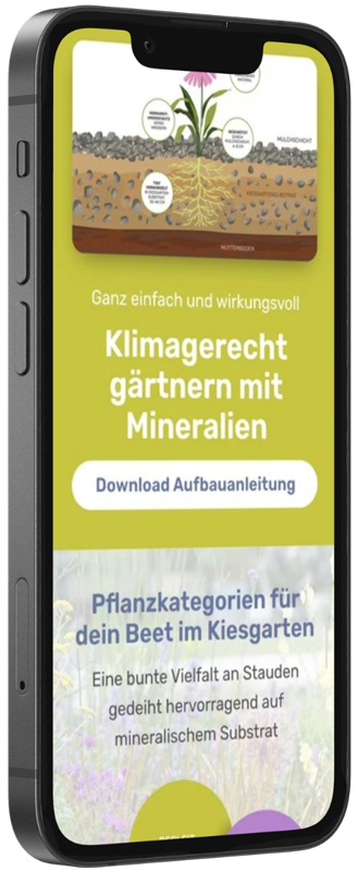 gartenmineralien mockup smartphone